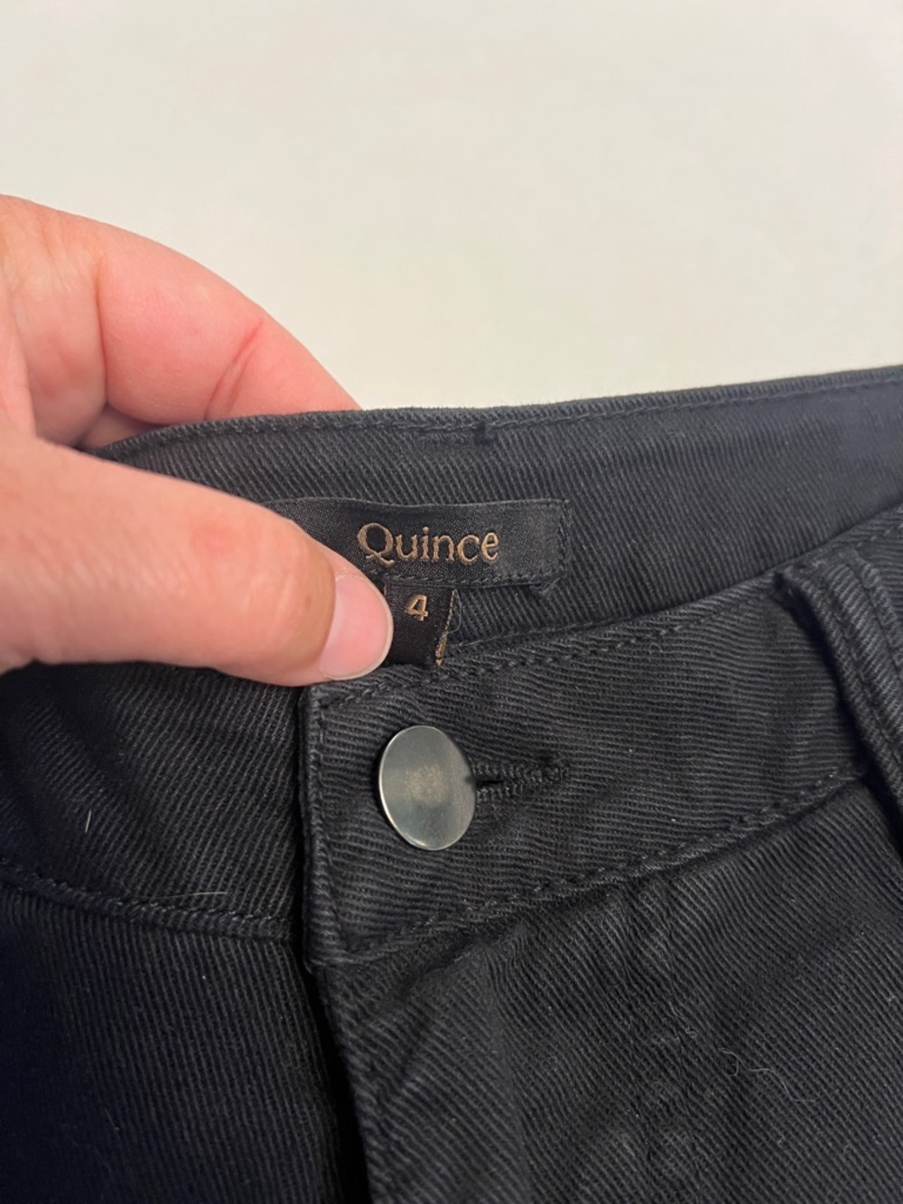 QUINCE ORGANIC COTTON TWILL BARREL PANTS BLACK SIZE 4 - Picture 10 of 16